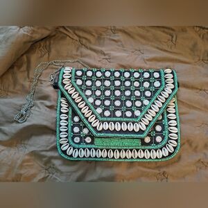 Women's Shell Embellished Crossbody Purse